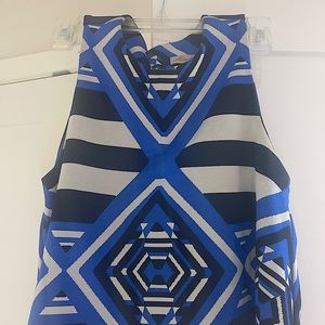 Mara Hoffman swing top in blue jacquard print size small